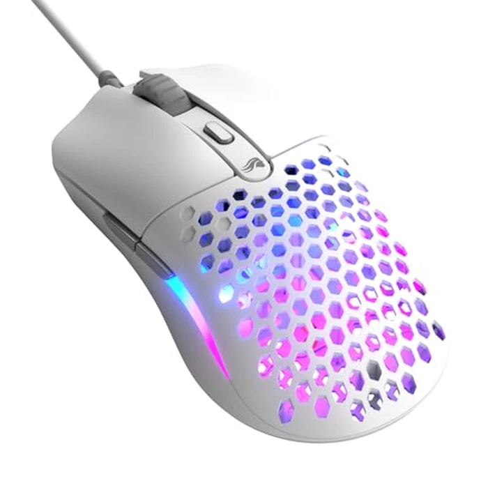 GLORIOUS Model O Eternal Ultralight RGB Gaming Mouse - Wired - 55g Lightweight - Customizable RGB Lighting - 6 Programmable Buttons - Symmetrical Design - 12K DPI Optical Sensor - PC/Mac - White by GLORIOUS - Image 1