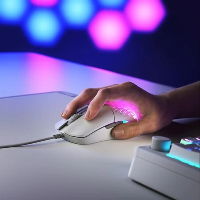 GLORIOUS Model O Eternal Ultralight RGB Gaming Mouse - Wired - 55g Lightweight - Customizable RGB Lighting - 6 Programmable Buttons - Symmetrical Design - 12K DPI Optical Sensor - PC/Mac - White by GLORIOUS - Image 2
