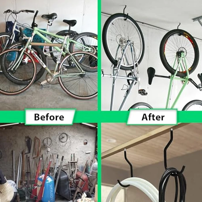 Etoolia 6 Pack Heavy Duty Garage Bike Storage and Utility Hooks-5.7 Inches for Garage Wall and Ceiling-Garage Hooks for Hanging Bicycle,Hose,Cords,and Garden Tools by Etoolia - Image 6