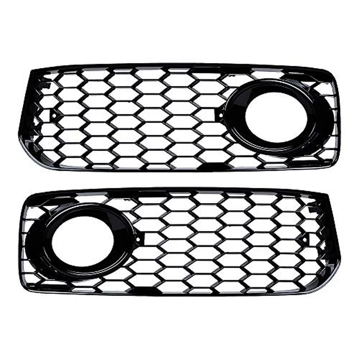 Pair Glossy Black Honeycomb Mesh Fog Light Grill Grille Lower Compatible with Audi 2008-2012 A5 S-Line / S5 B8 RS5 Pre-facelift by Astra Depots - Image 7