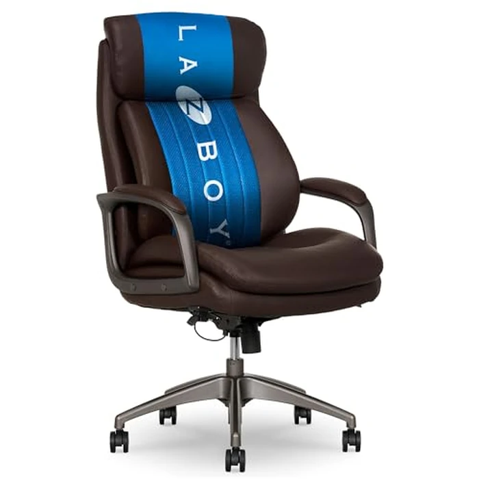 La-Z-Boy Nova Executive Office Chair - Ergonomic High Back Desk Chair with AIR Lumbar Support - Comfortable ComputerChair for Home Office - Vegan Leather - Brown by La-Z-Boy - Used - Very Good condition - US$229.12