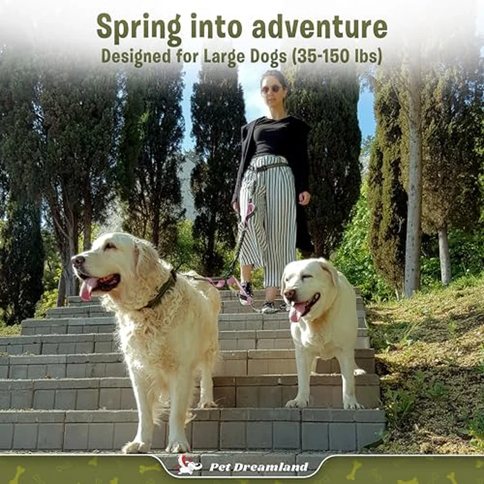 Pet Dreamland Exquisite Hands Free Double Dog Leash for 2 Dogs - Laisse Double Pour 2 Chiens - No Tangle Splitter - Waist Lead for Walking, Running - You Will Love It by Pet Dreamland - Used - Good condition - CA$25.07