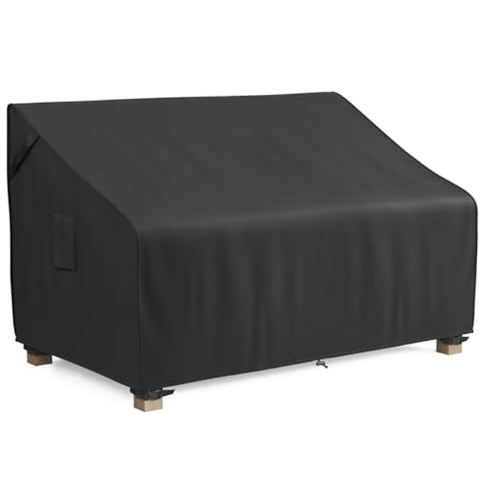 MR. COVER 2-Seater Patio Loveseat Cover, Patio Furniture Covers Waterproof for Sofa, Heavy Duty Outdoor Couch Covers with Air Vent and Handles, Durable Anti UV and Fits up to 60"W x 35"D x 35"H, Black by MR. COVER - Used - Very Good condition - US$18.52