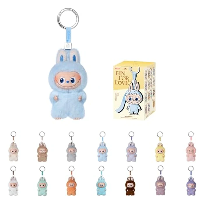 POP MART THE Monster Pin for Love Series (A-M) Mini Labubu Doll Blind Box Mystery Box Keychain - Vinyl Plush Pendant, Bag Charms, Collectible Holiday & Birthday Gift for Kids & Adults, Single Box by POP MART - Image 1