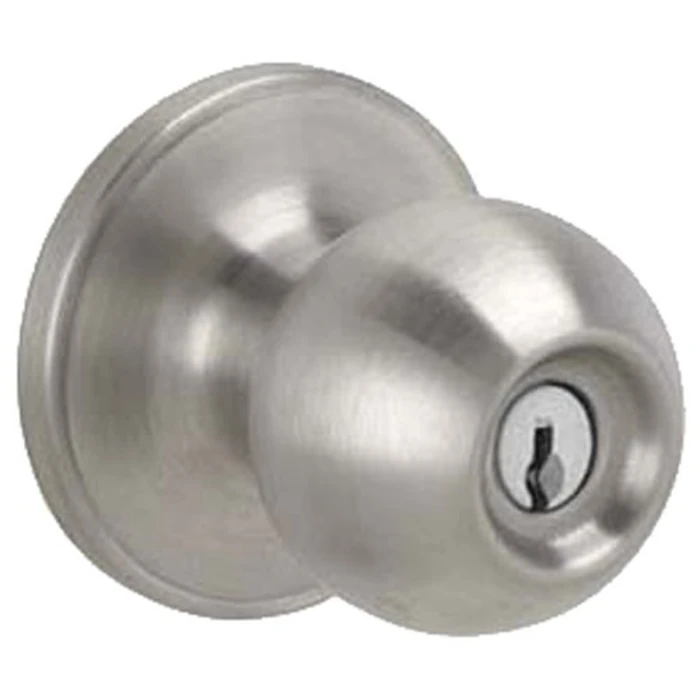 J-Series by Schlage Corona Door Knob with Standard Trim, Keyed Entry Lock, Satin Nickel, J54 CNA 619 by SCHLAGE - Used - Like New condition