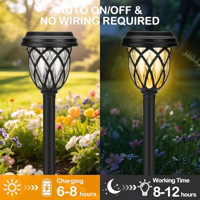 ruhotili Solar Lights Outdoor 12 Pack Solar Garden Lights Waterproof IP65 Solar Landscape Lights Solar Pathway Lights for Patio, Yard, Driveway Decoration (Warm White by ruhotili - Image 5