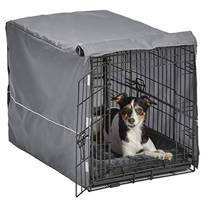 New World Pet Products Double Door Dog Crate Kit Includes One Two-Door Dog Crate, Matching Gray Dog Bed & Gray Dog Crate Cover, 30-Inch Kit Ideal for Medium Dog Breeds, B30DD-KIT by MidWest Homes for Pets - Image 1