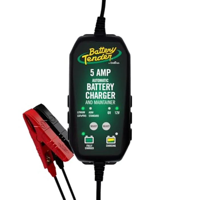 Battery Tender 5 AMP 12V Battery Charger and Maintainer - Automotive Smart Automatic Battery Charger for Cars SUVs and Trucks -Lead Acid, AGM, Gel, & Lithium - 022-0186G-DL-WH by Battery Tender - Used - Like New condition