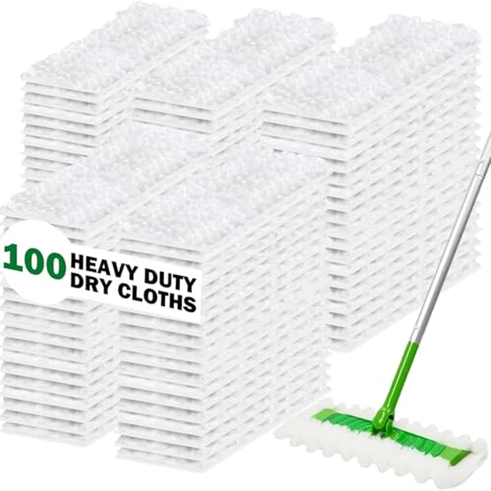 SoliFairy Heavy Duty Dry Sweeping Cloth Refills for Swiffer Sweeper Mop, Sweeper Pet Dry Pad Refills to Clean Dust, Pet Hair, Dirt, Floor Duster Mop Pads, 100 Count by SoliFairy - Used - Like New condition - US$19.85