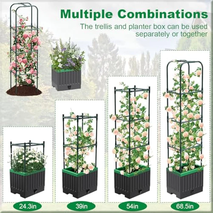 MQJIAZHI Tomato Planter with Trellis, Raised Garden Bed with Trellis, 68.7" self Watering Tomato Planter, Expandable Structure, for Climbing Plants, Vegetable Vines & Flowers by MQJIAZHI - Image 3