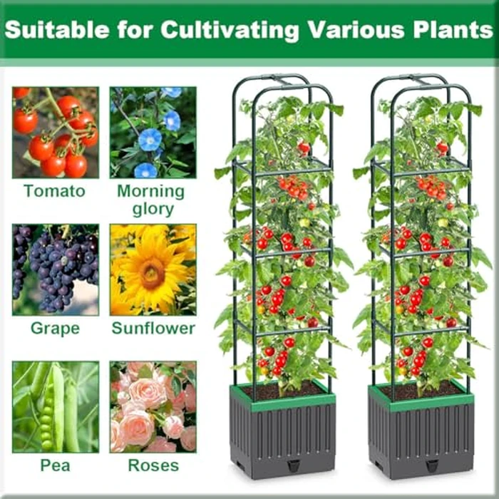 MQJIAZHI Tomato Planter with Trellis, Raised Garden Bed with Trellis, 68.7" self Watering Tomato Planter, Expandable Structure, for Climbing Plants, Vegetable Vines & Flowers by MQJIAZHI - Image 4
