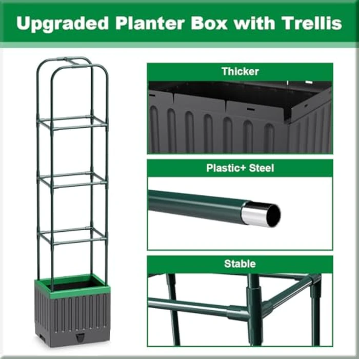 MQJIAZHI Tomato Planter with Trellis, Raised Garden Bed with Trellis, 68.7" self Watering Tomato Planter, Expandable Structure, for Climbing Plants, Vegetable Vines & Flowers by MQJIAZHI - Image 5