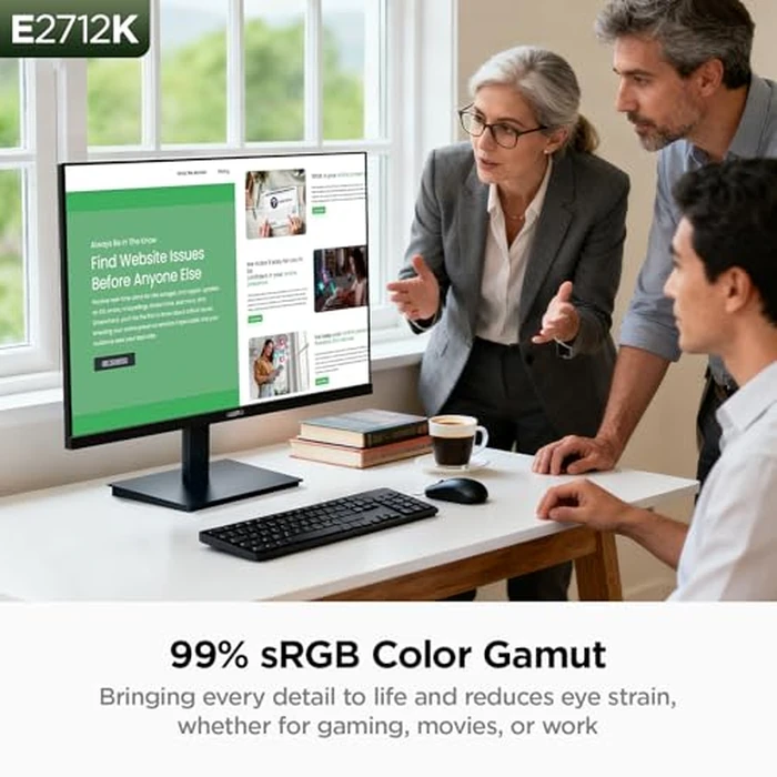 KOORUI 27 Inch Gaming Office Monitor 144Hz VA Display 4000:1 Contrast Ratio, FreeSync FHD 1080P, Eye Care TÜV Rheinland Certified, Slim Bezels, HDMI VGA Ports, Ergonomic Tilt, VESA Mount, Black by KOORUI - Image 5