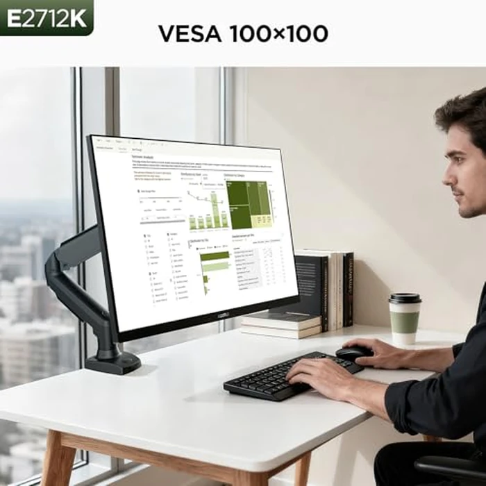 KOORUI 27 Inch Gaming Office Monitor 144Hz VA Display 4000:1 Contrast Ratio, FreeSync FHD 1080P, Eye Care TÜV Rheinland Certified, Slim Bezels, HDMI VGA Ports, Ergonomic Tilt, VESA Mount, Black by KOORUI - Image 6