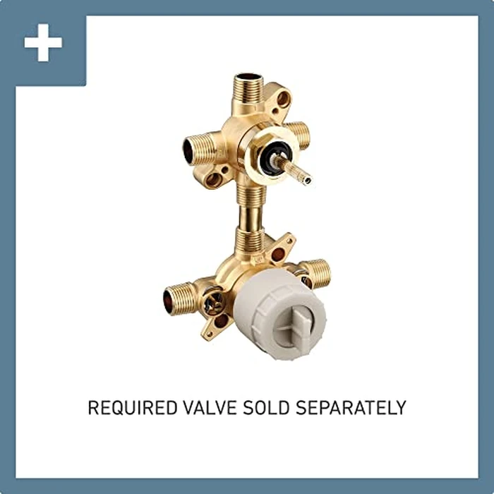 Moen Greenfield Matte Black M-CORE 3 Series Two-Handle Shower Valve Trim with Transfer, Valve Required, UT33341BL by Moen - Image 2