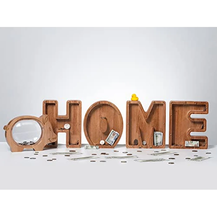 Piggy Bank for Kids Boys Girls, Wooden Large Letter Piggy Bank Alphabet Money Bank with Initial K, Coin Bank Fun Gifts for Birthday, Christmas, Festival, Baby Shower by ladenk - Image 5