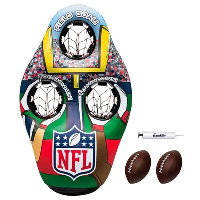 Franklin Sports NFL Inflatable Target Toss Game - Kids Mini Football Throwing Game Set - Portable Indoor + Outdoor Toy Football Target + Mini Footballs - 51" by Franklin Sports - Image 1