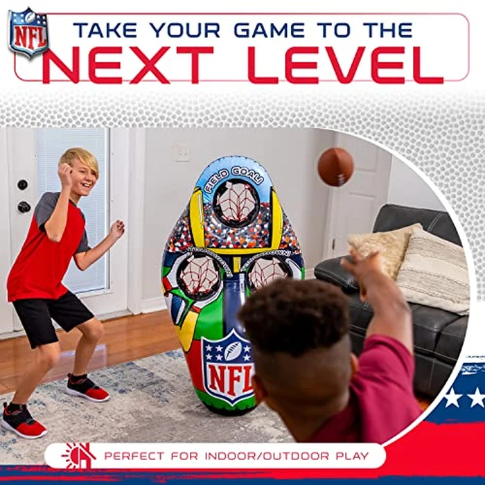 Franklin Sports NFL Inflatable Target Toss Game - Kids Mini Football Throwing Game Set - Portable Indoor + Outdoor Toy Football Target + Mini Footballs - 51" by Franklin Sports - Image 5