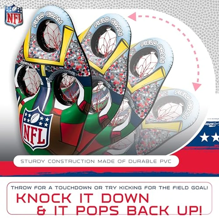 Franklin Sports NFL Inflatable Target Toss Game - Kids Mini Football Throwing Game Set - Portable Indoor + Outdoor Toy Football Target + Mini Footballs - 51" by Franklin Sports - Image 7