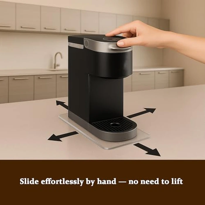 Transparent Acrylic Coffee Maker Slider Tray - Slider Tray for Countertop, Compatible with Keurig Single Serve K-Cup Pods Coffee Maker K-Mini & K-Express, Perfect Fit for Single-Serve Machines by Sipnore - Image 2