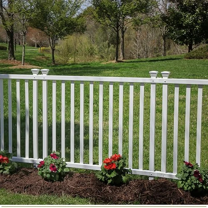 3ft H x 3.5ft W (2 Panels) No Dig Zippity Baskenridge Fence Panel Kit, Vinyl Fencing Panel, White Vinyl Fences for Yard, Temporary for Backyard, White Picket Garden Border, DIY ZP19037 by Zippity Outdoor Products - Used - Very Good condition