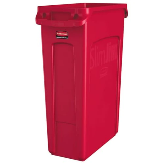Rubbermaid Commercial Products Slim Jim Trash/Garbage Can with Venting Channels, 23-Gallon, Red, for Kitchen/Office/Workspace by Rubbermaid Commercial Products - Used - Very Good condition