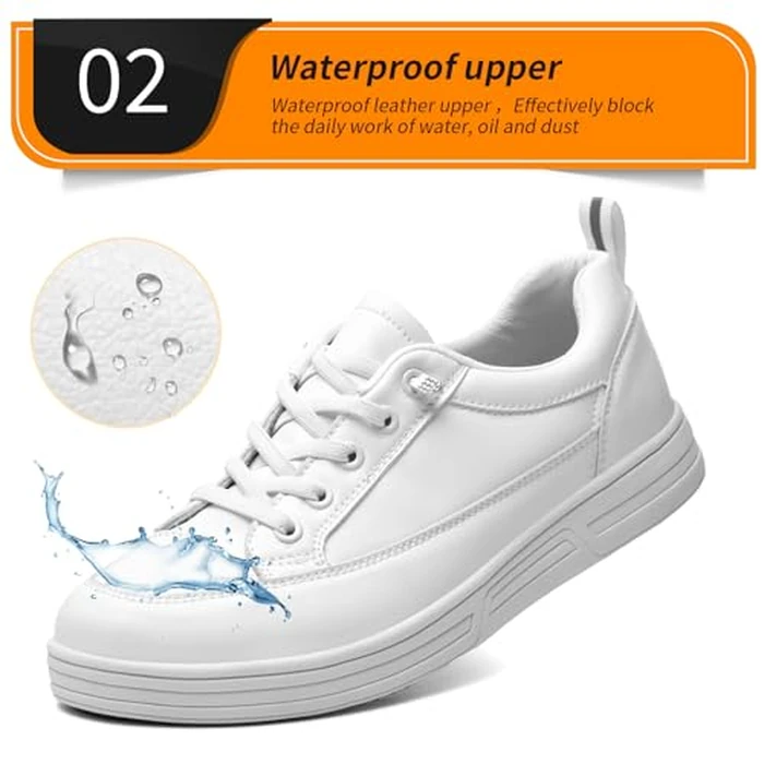 V-Janiffy Women's White Non Slip Work Shoes, White Food Service Slip Resistant Work Shoes, White Women's Nursing Shoes. by V-Janiffy - Image 4