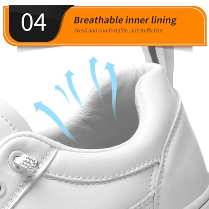 V-Janiffy Women's White Non Slip Work Shoes, White Food Service Slip Resistant Work Shoes, White Women's Nursing Shoes. by V-Janiffy - Image 6