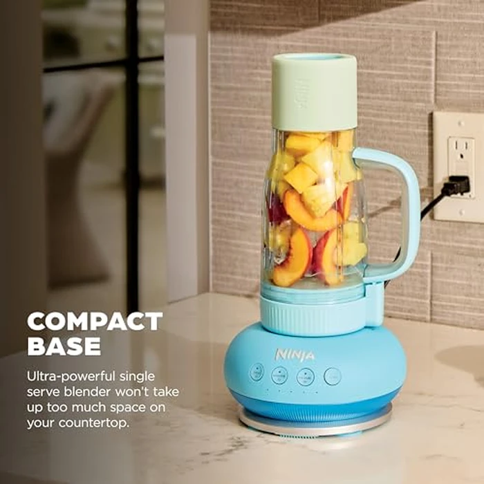 Ninja BlendBOSS | Personal Smoothie Blender and Tumbler | 26oz Travel Tumbler w/Leakproof Lid & Intergrated Chug Spout | AutoIQ Technololgy | 1200 Peak Watt | Blue Rasberry | DB351CBL by Ninja - Image 5