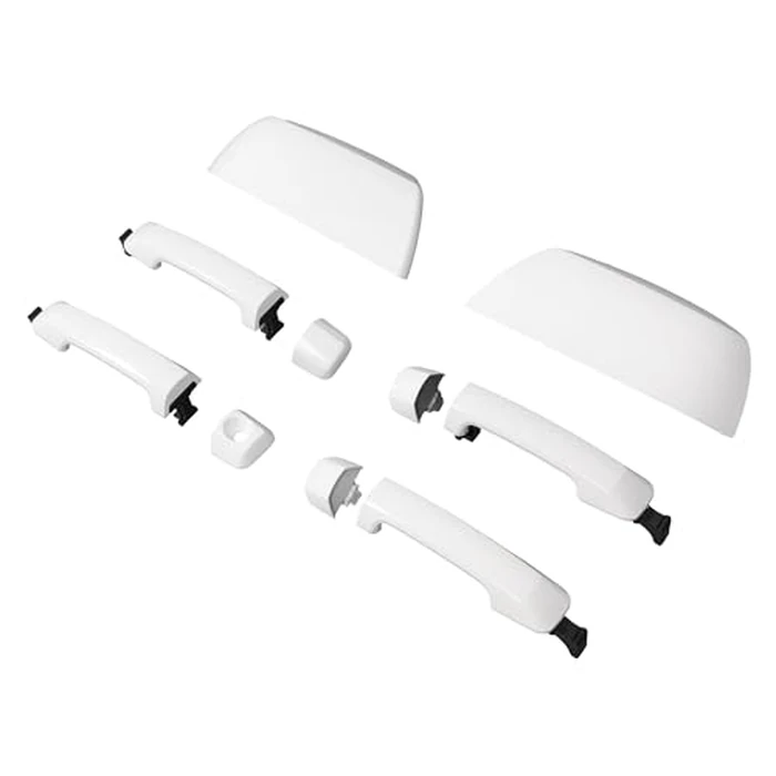 HECASA Mirror Covers & Door Handle Kit Compatible with 2007-2022 Toyota Tundra Crewmax/Sequoia W/O Passenger Keyhole Painted Ultra-White by HECASA - Image 2