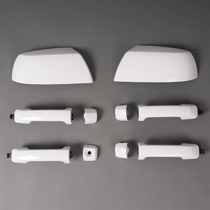 HECASA Mirror Covers & Door Handle Kit Compatible with 2007-2022 Toyota Tundra Crewmax/Sequoia W/O Passenger Keyhole Painted Ultra-White by HECASA - Image 3