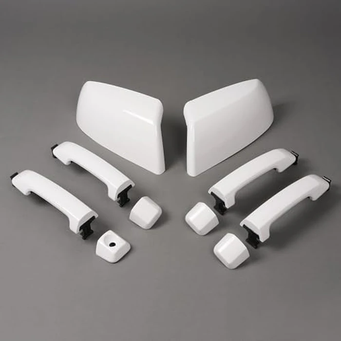 HECASA Mirror Covers & Door Handle Kit Compatible with 2007-2022 Toyota Tundra Crewmax/Sequoia W/O Passenger Keyhole Painted Ultra-White by HECASA - Image 7