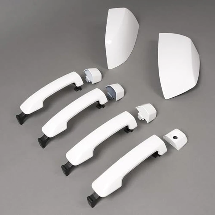 HECASA Mirror Covers & Door Handle Kit Compatible with 2007-2022 Toyota Tundra Crewmax/Sequoia W/O Passenger Keyhole Painted Ultra-White by HECASA - Image 8