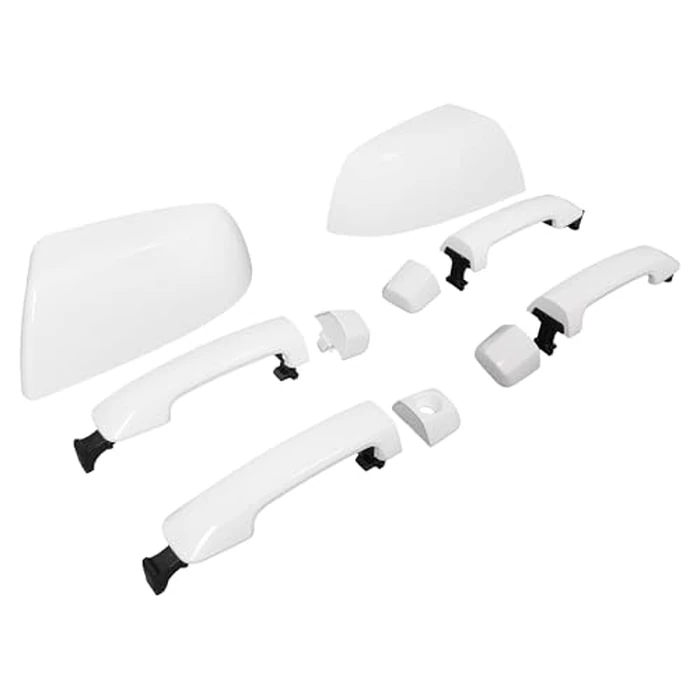 HECASA Mirror Covers & Door Handle Kit Compatible with 2007-2022 Toyota Tundra Crewmax/Sequoia W/O Passenger Keyhole Painted Ultra-White by HECASA - Image 9