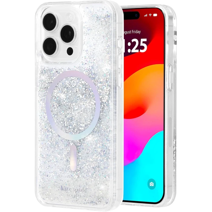 Kate Spade Liquid Glitter Phone Case with MagSafe for iPhone 15 Pro Max - Opal Iridescent by Kate Spade - Image 2