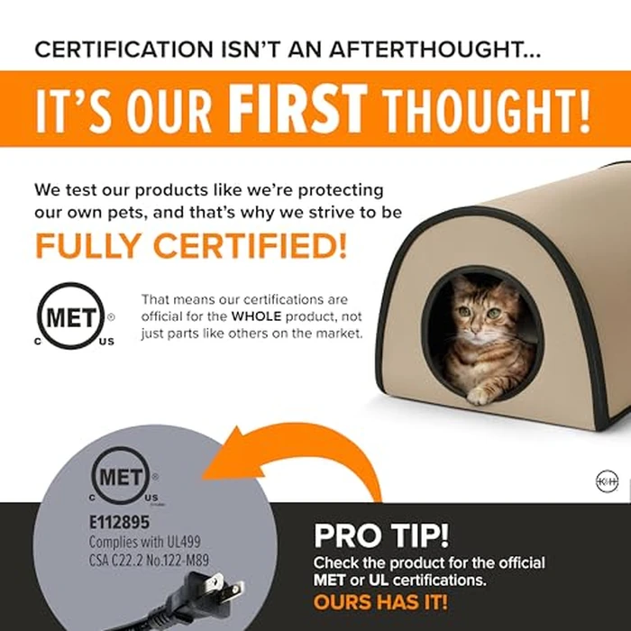 K&H Pet Products Mod Thermo-Kitty Heated Shelter Tan 21" x 14" x 13" 25W Great for Outdoor Cats by K&H - Image 5
