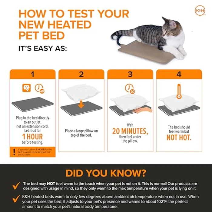 K&H Pet Products Mod Thermo-Kitty Heated Shelter Tan 21" x 14" x 13" 25W Great for Outdoor Cats by K&H - Image 7