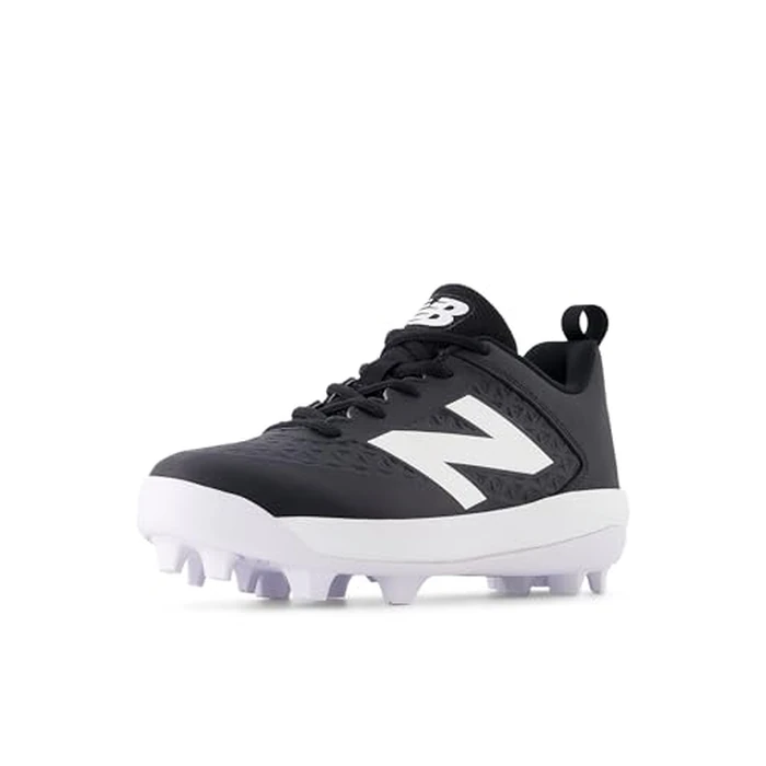 New Balance Kid's 4040 V8 Rubber-Molded Baseball Shoe, Black/White, 2.5 W Little Kid by New Balance - Used - Like New condition