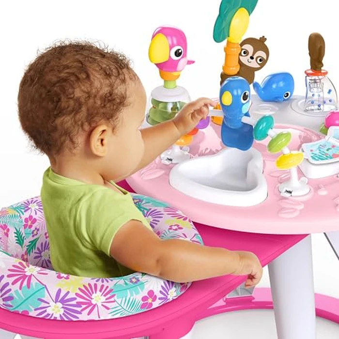 Bright Starts Around We Go 2-in-1 Baby Walker, Discovery Activity Center and Table, Tropic Coral, Ages 6 Months+ by Bright Starts - Image 7