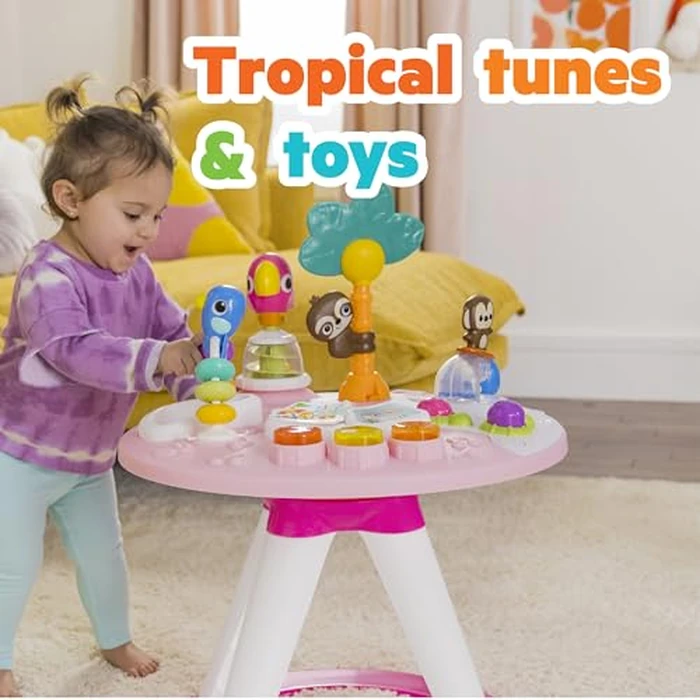 Bright Starts Around We Go 2-in-1 Baby Walker, Discovery Activity Center and Table, Tropic Coral, Ages 6 Months+ by Bright Starts - Image 9