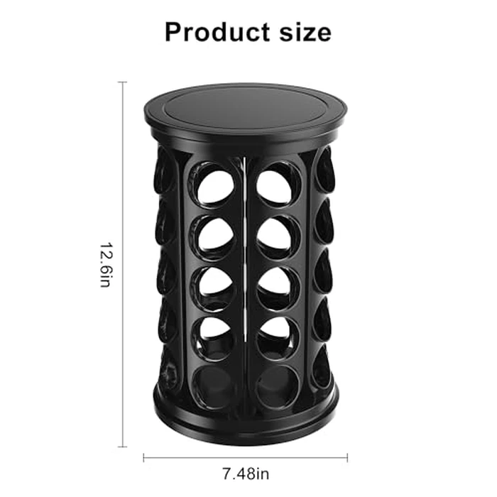 CEHNCEH K Cup Holder, Coffee Pods Holder Storage Organizer Stand Carousel Compatible with 40 Keurig K-Cup Pods, Home or Office Kitchen Counter (Black) by CEHNCEH - Image 3