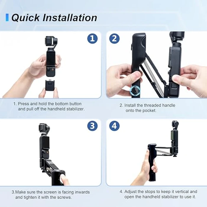 STARTRC OSMO Pocket 3 Handheld Stabilizer, Mini Z-Axis Anti-Shake Handle Grip Holder Storage Protective Case for DJI Osmo Pocket 3 Creator Combo Accessories for Xtra Muse Vlog Live Shooting Video by STARTRC - Image 3