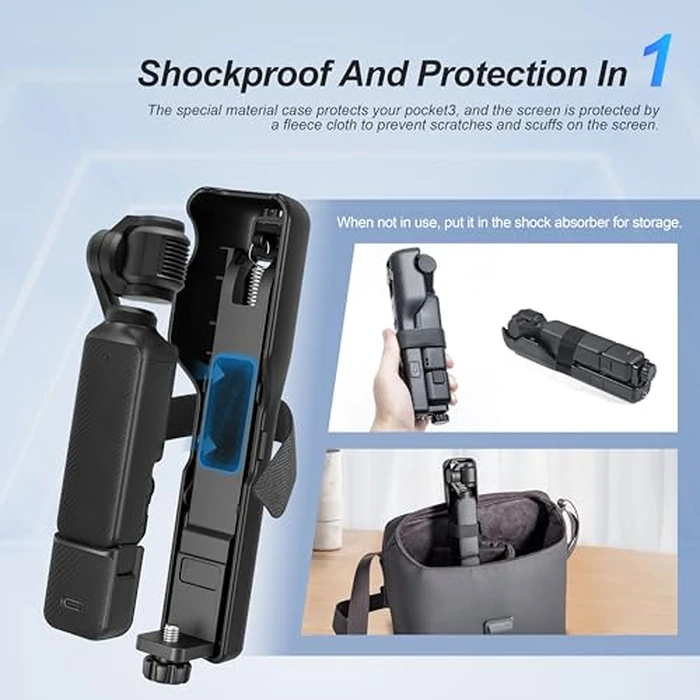 STARTRC OSMO Pocket 3 Handheld Stabilizer, Mini Z-Axis Anti-Shake Handle Grip Holder Storage Protective Case for DJI Osmo Pocket 3 Creator Combo Accessories for Xtra Muse Vlog Live Shooting Video by STARTRC - Image 4
