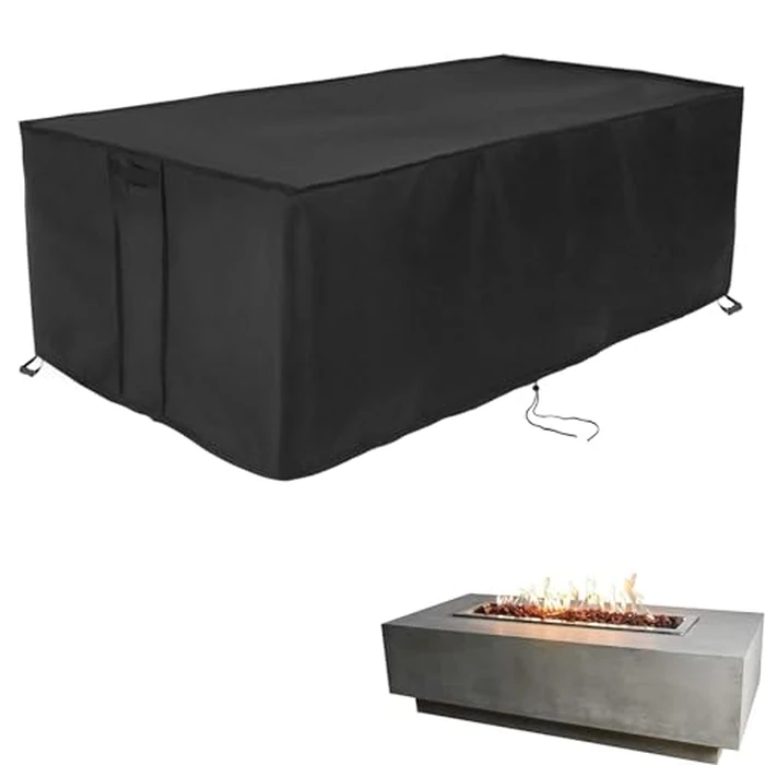 Youlvy Fire Pit Cover Rectangular 48 Inch,Propane Gas Fire Pit Table Cover,Outdoor Waterproof Firepit Table Cover 600D- 48 x 15 x 15 Inch by Youlvy - Image 1