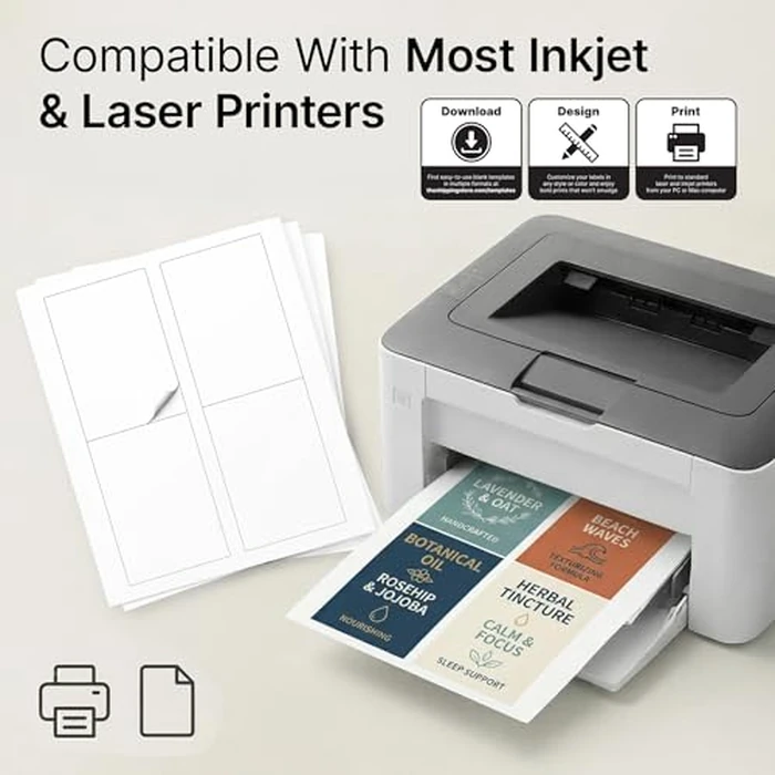 3 1/2" X 5" Matte White Printable Labels Compatible with Inkjet and Laser Printers - 250 Sheets, 1000 Stickers for Shipping, Mailing, and Organization - Spartan Industrial Template R016 by Spartan Industrial - Image 4