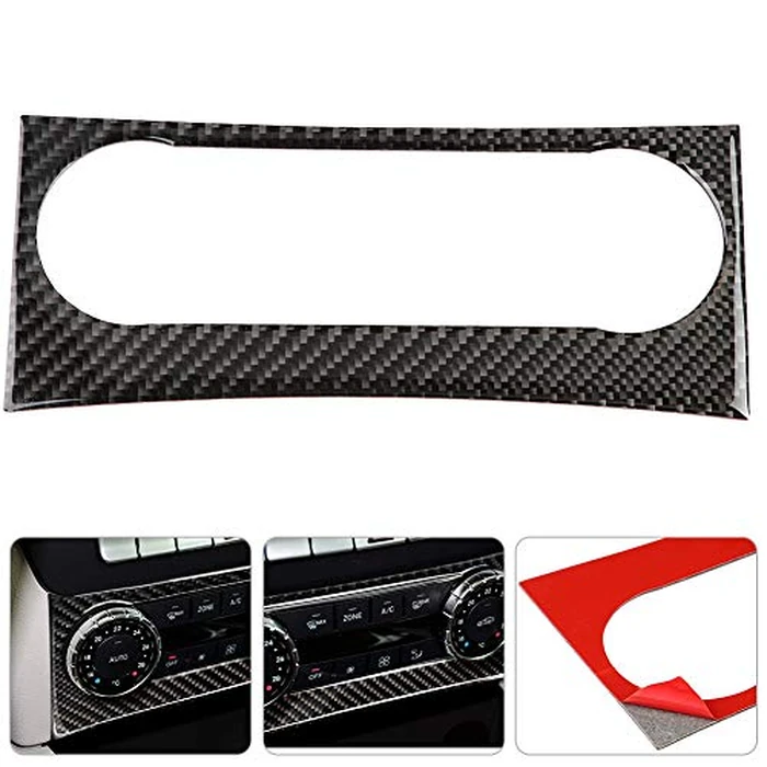 Carbon Fibre Centre Console Air Conditioning Trim Cover,Acouto Center Console Carbon Fiber Car Interior Air Condition Vent Outlet Ring Trim Cover Decoration Trim Sticker for C-Class W204 2005-2012 by Acouto - Image 2