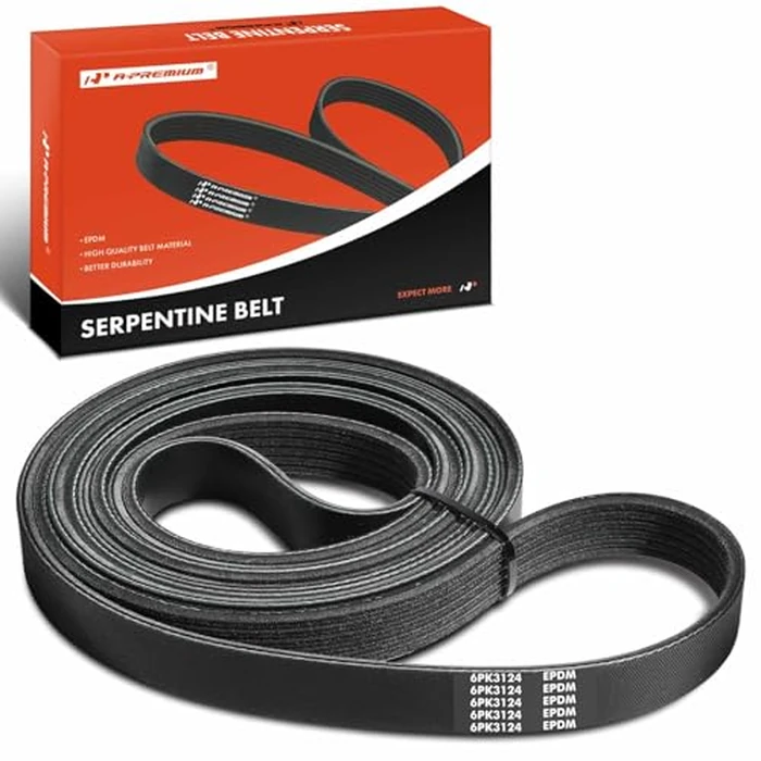A-Premium Serpentine Belt 123 In For Ford E-250 04-14, E-150 E-350 Club Wagon 04-05, E-450 Super Duty 04-16, Accessory Drive, 6 Rib by A-Premium - Used - Like New condition