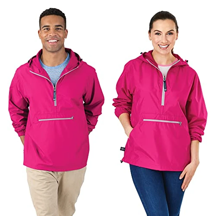 Charles River Apparel Unisex Color Pack-N-Go Pullover, Men's & Women's Anorak, Hot Pink, Medium by Charles River Apparel - Used - Like New condition