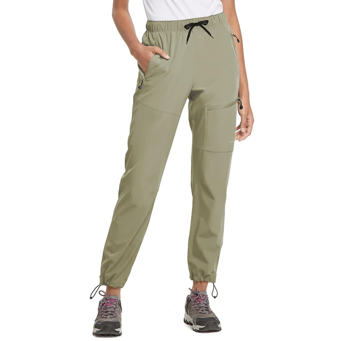 baleaf Women's Hiking Pants Water Resistant Lightweight Joggers Pant Quick Dry for All Seasons Elastic Waist Light Green Size S by baleaf - Used - Like New condition - US$35.09
