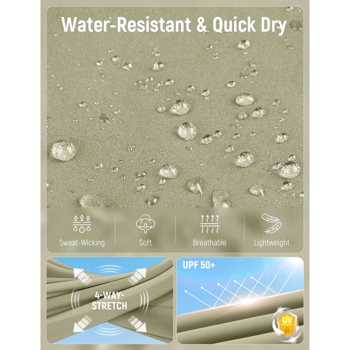 baleaf Women's Hiking Pants Water Resistant Lightweight Joggers Pant Quick Dry for All Seasons Elastic Waist Light Green Size S by baleaf - Image 5